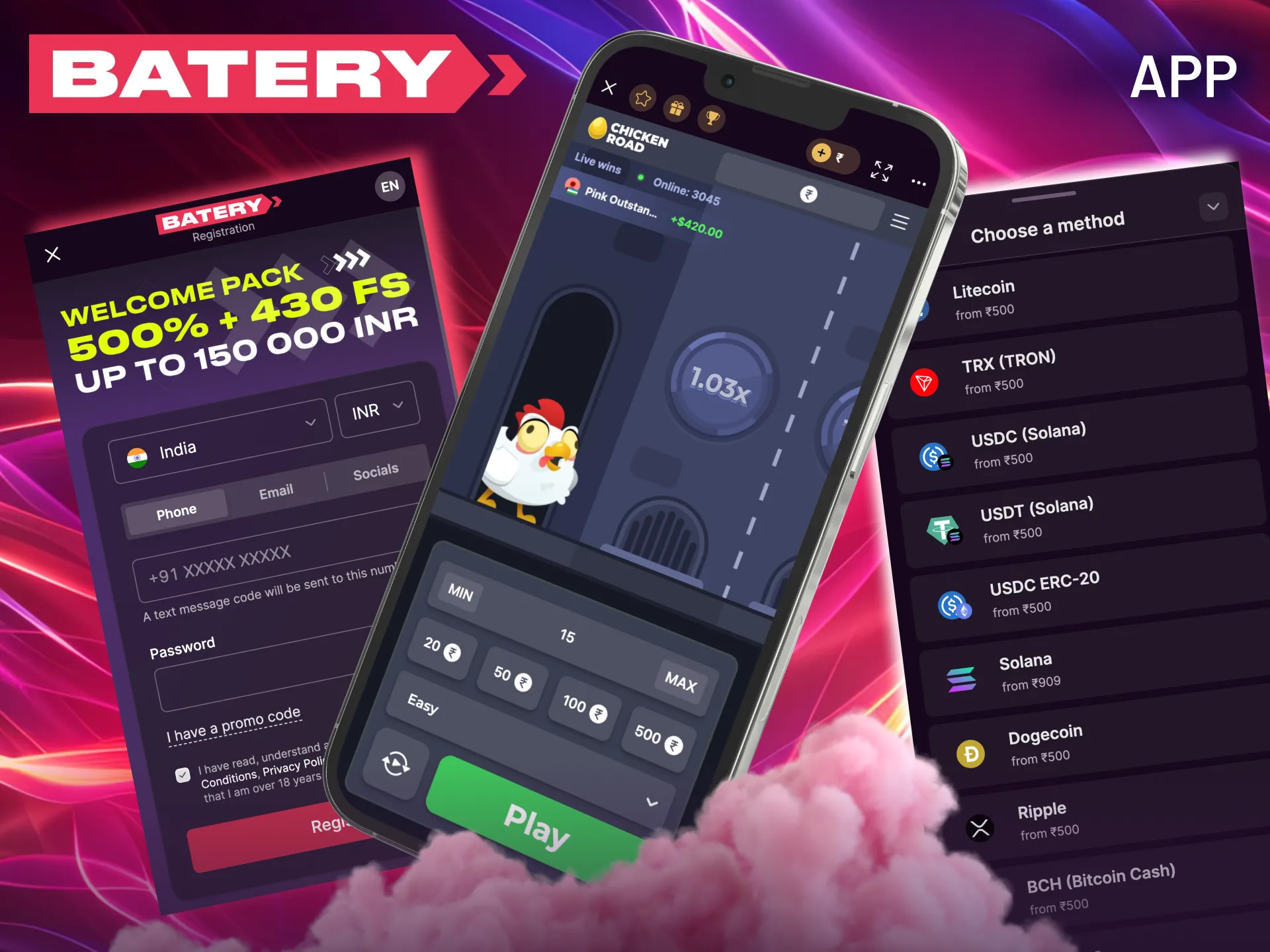 Play Chicken Road on mobile with Batery.