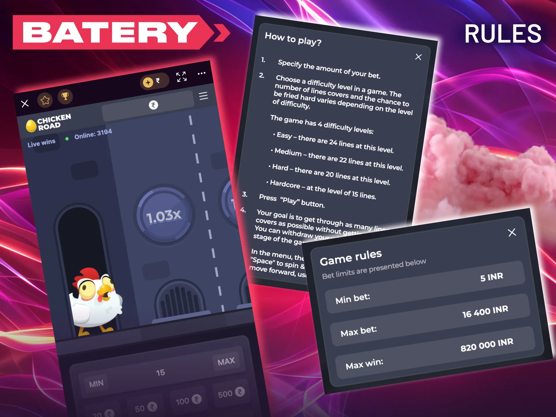 Batery’s Chicken Road offers rising multipliers and risk-based game modes.