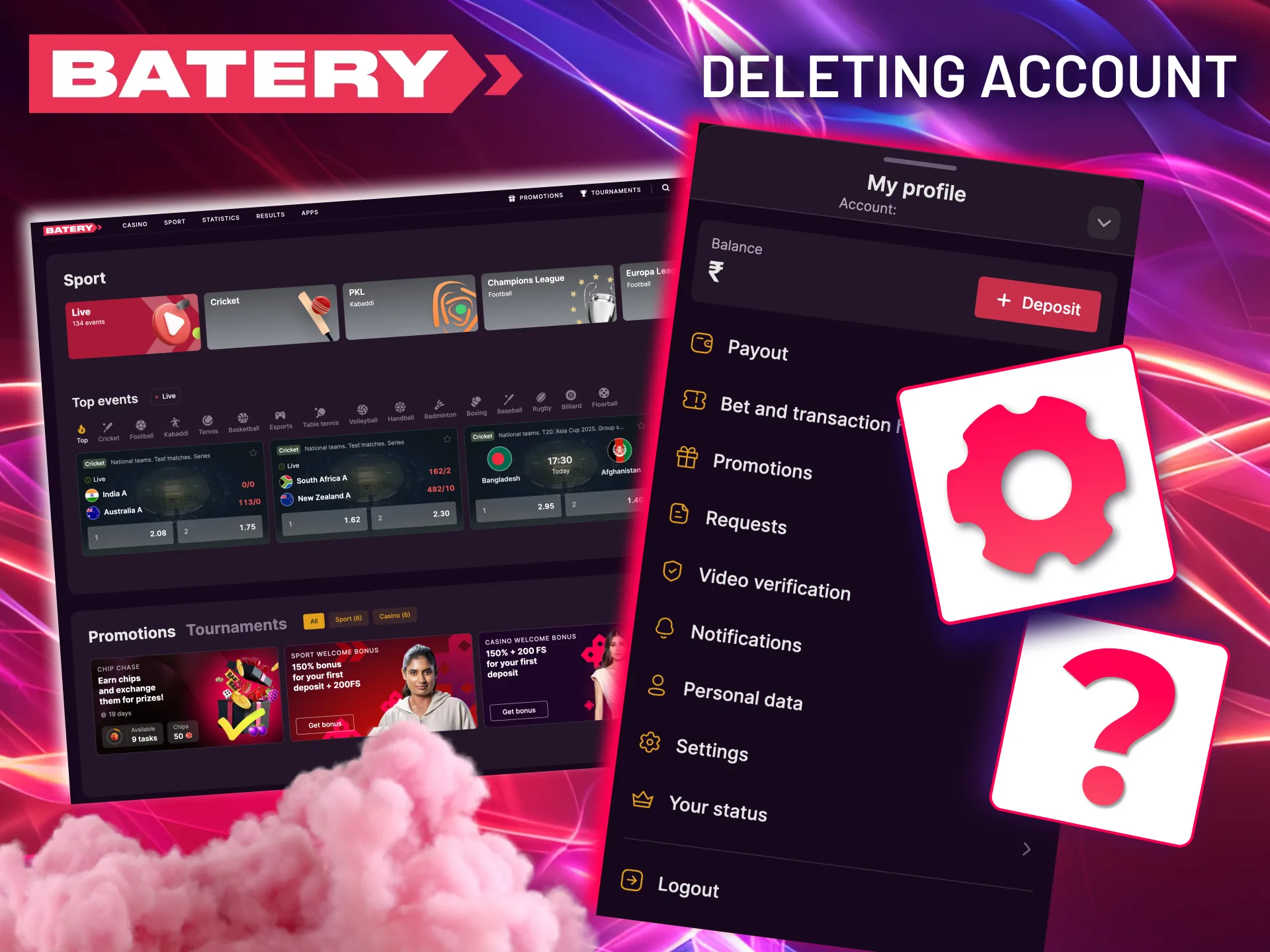 You can request Batery support to deactivate your account manually.