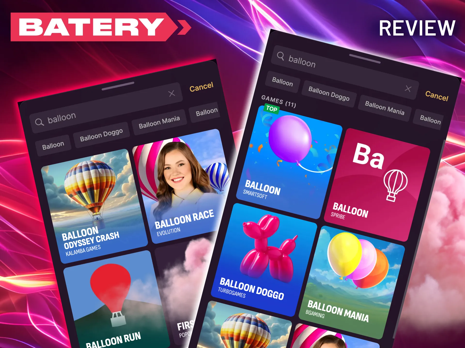 Batery Balloon game rising payout cash out before it bursts.