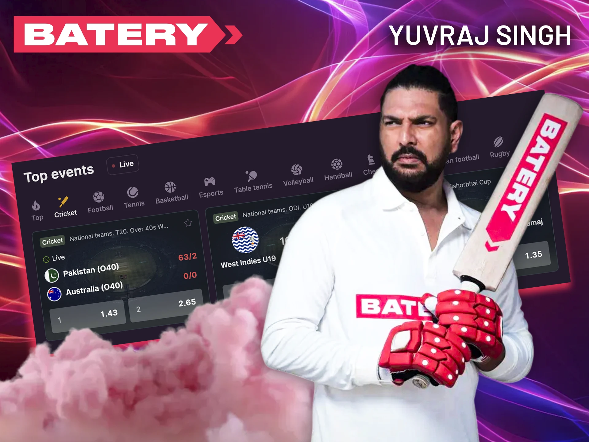 Yupraj Singh, Batery ambassador with the most distinguished career in cricket.