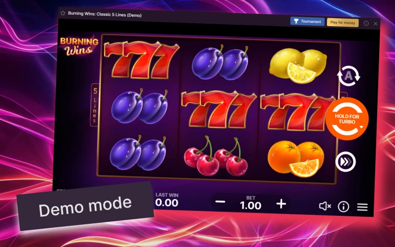 Before playing for real money, try the demo version of Burning Wins at Batery.