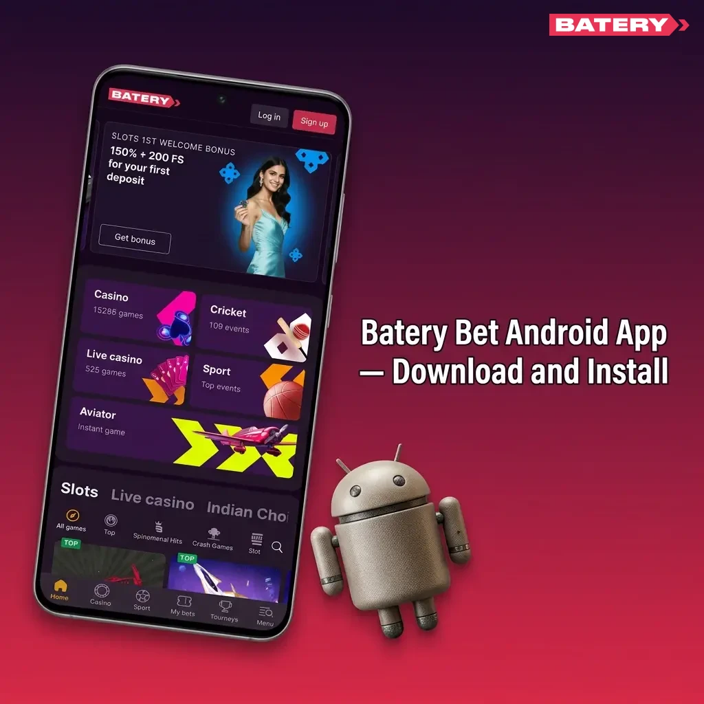 Batery Bet Android APK download and installation guide on mobile device showing setup steps for betting app